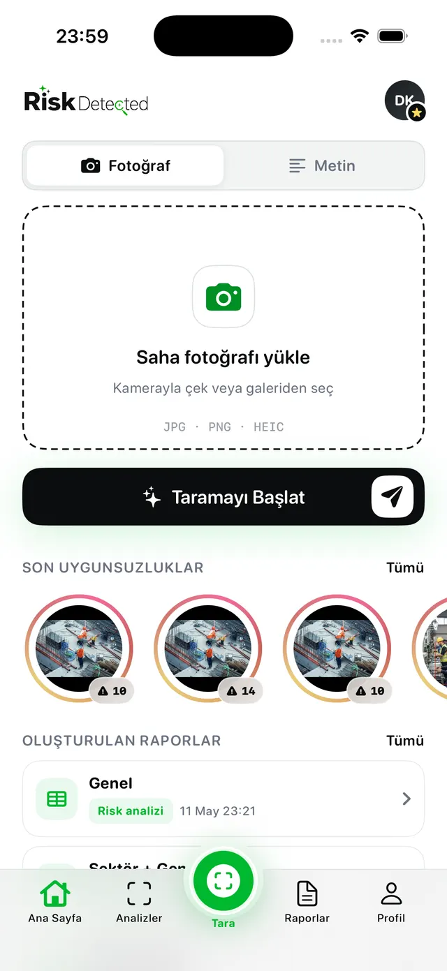 RiskDetected Ana Sayfa